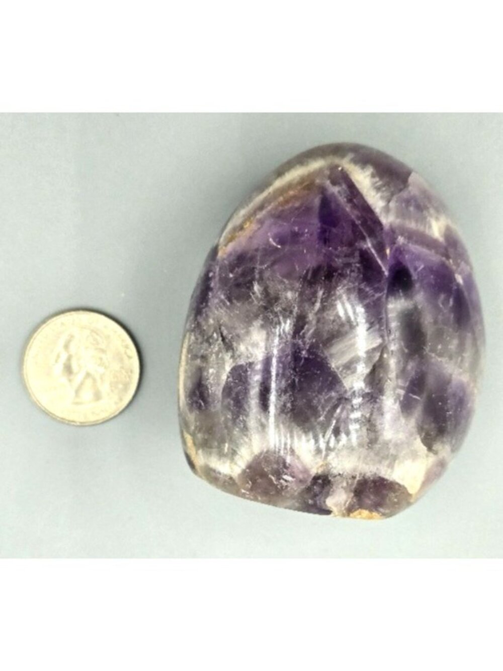 2.5 inch Chevron Amethyst Free Form Figurine Home Decor, Healing Crystal - Picture 4 of 4